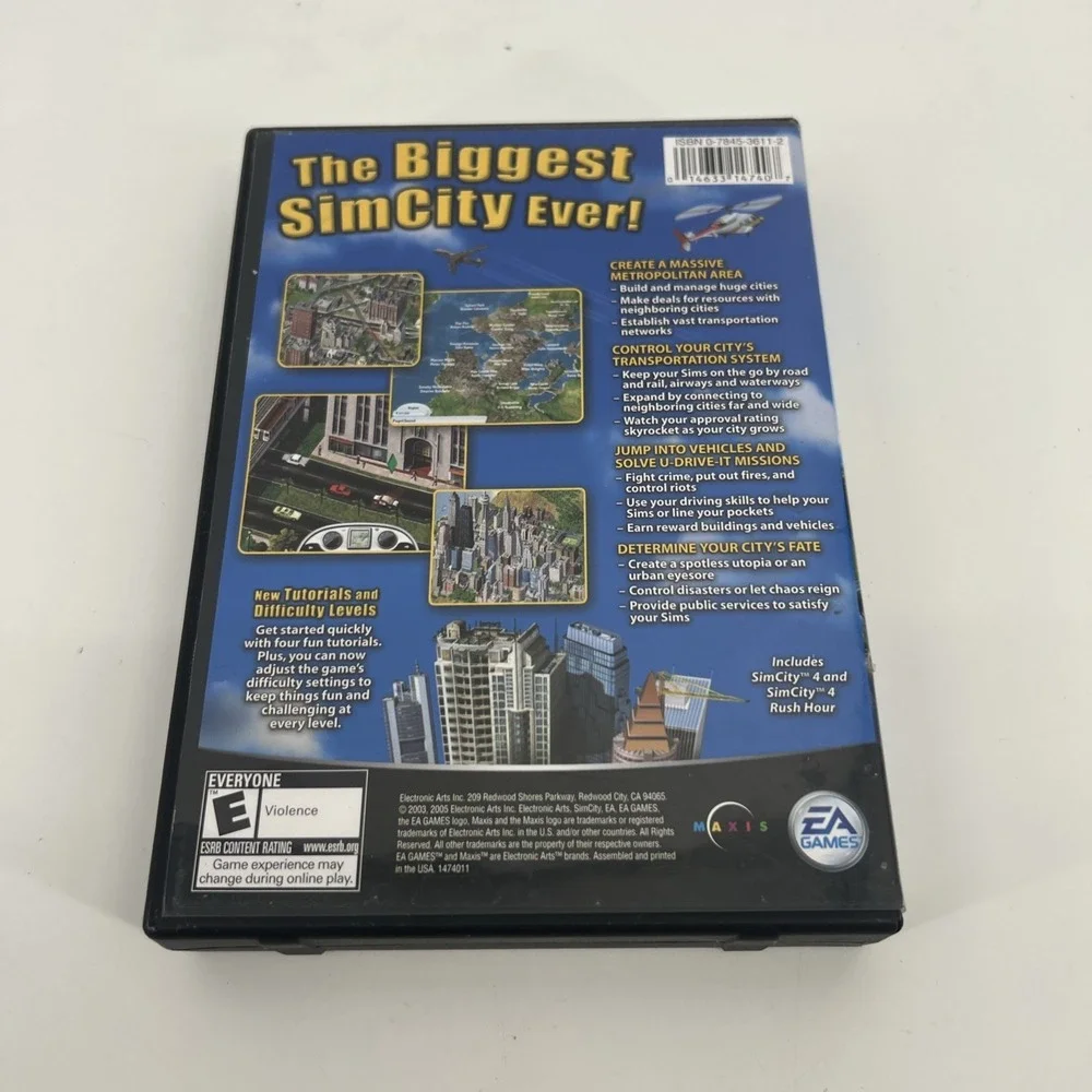 SIM CITY 4: Deluxe Edition (PC Game CD-ROM, 2003) 2 Discs in Case